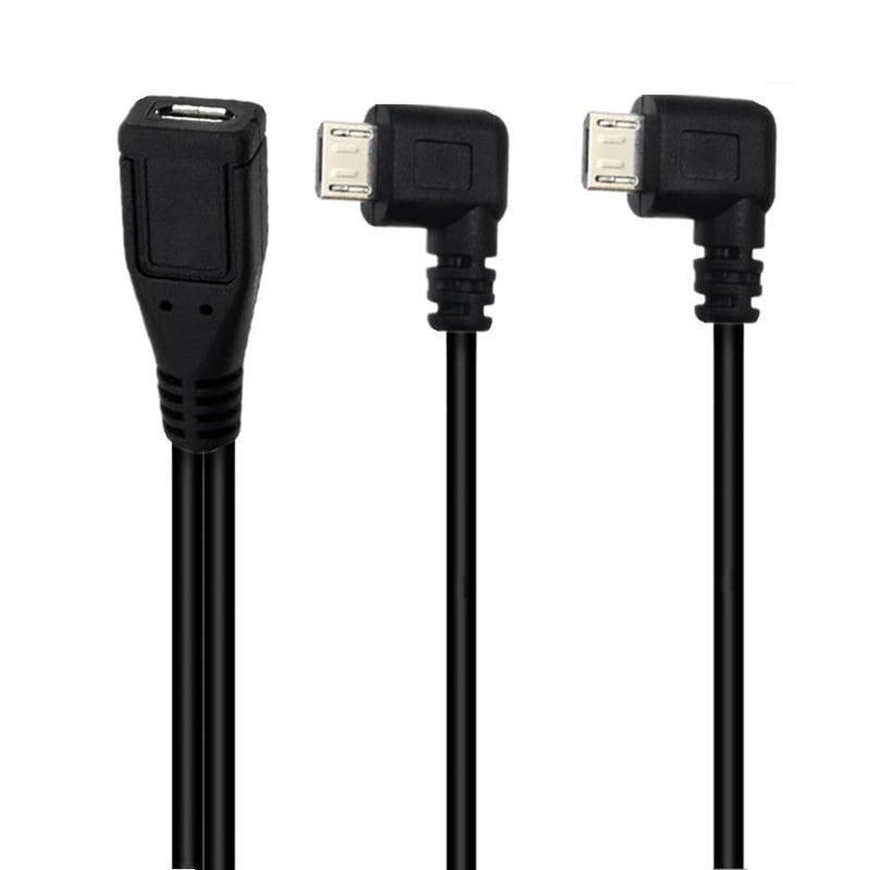 Wpeng Qaoquda Micro USB 1 to 2 Y Splitter Cable, 1Feet Micro USB Female to Dual Male 90 Degree Angle Converter High Speed Charging Cable (Micro 1F/2M) - Image 5